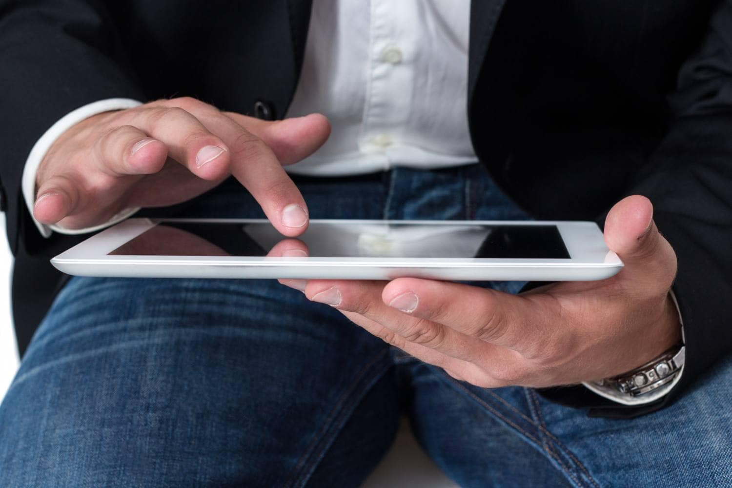 Man on Tablet