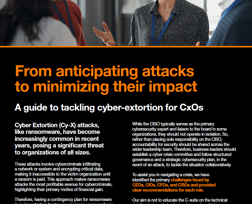 Orange Cyberdefense: a guide to cyber-extortion for CxOs